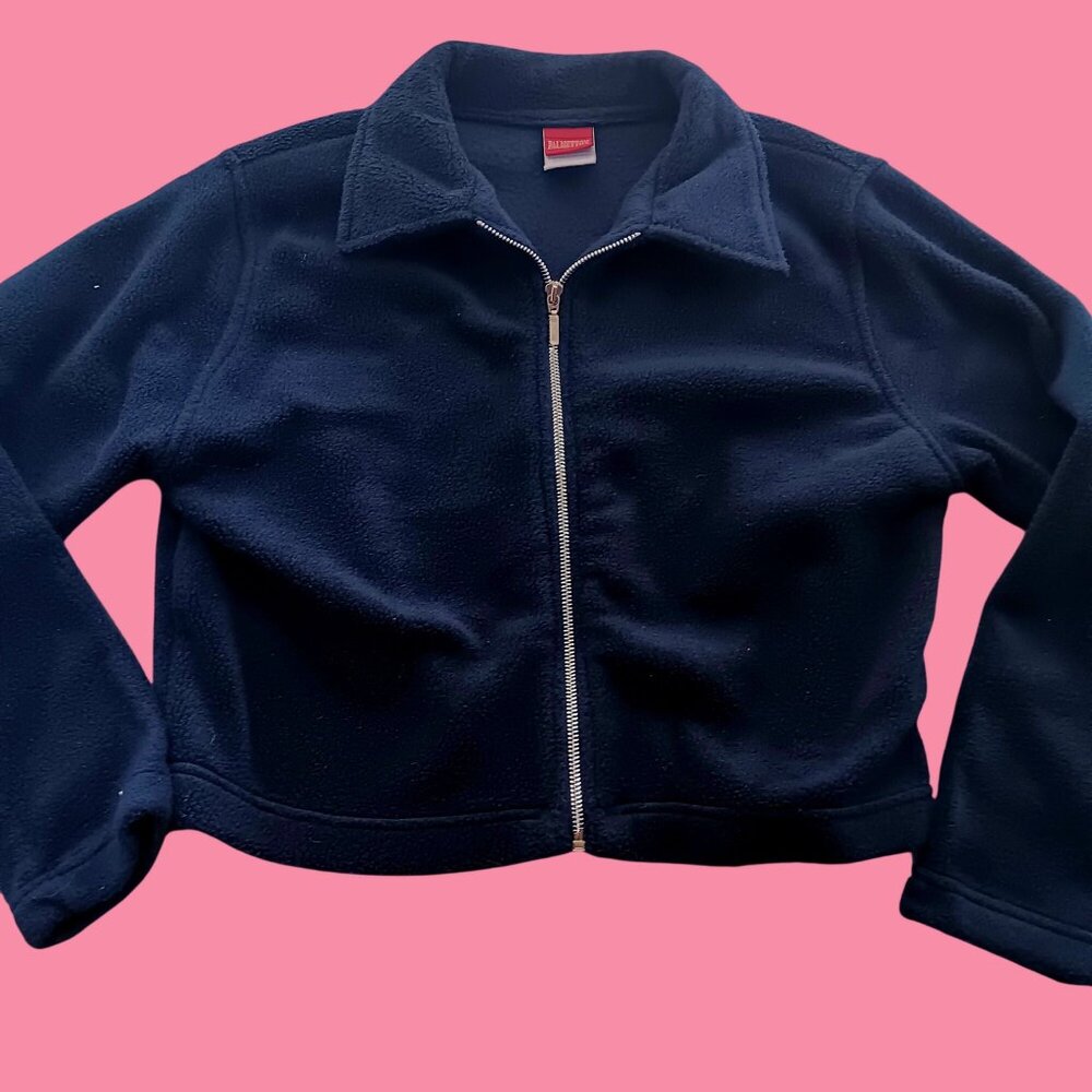 Women's Large Palmettos Navy Blue Full-Zip Fleece Jacket Warm Up